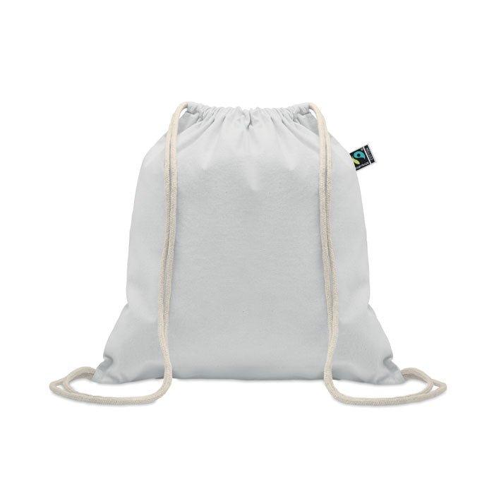 Branded Drawstring Bag Fairtrade 180gsm in White