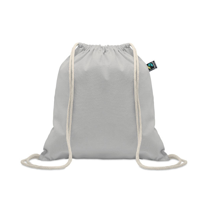 Branded Drawstring Bag Fairtrade 180gsm in Grey