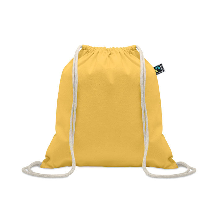 Branded Drawstring Bag Fairtrade 180gsm in Yellow