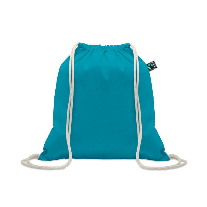 Branded Drawstring Bag Fairtrade 180gsm in Blue