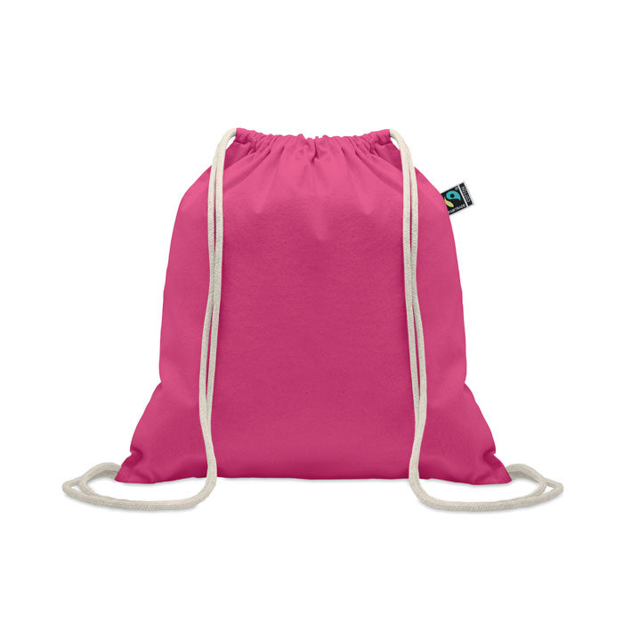 Branded Drawstring Bag Fairtrade 180gsm in Pink