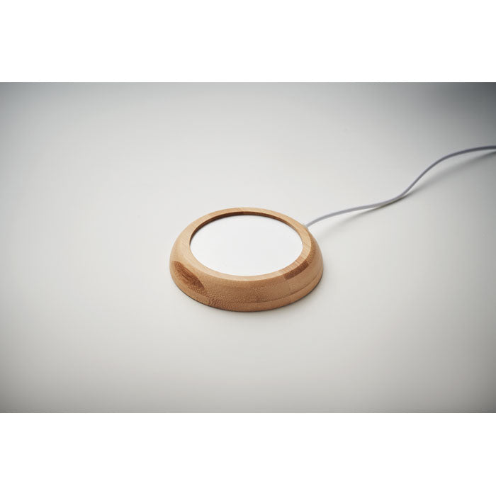 Branded Bamboo Mug Warmer with USB without branding