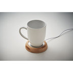 Branded Bamboo Mug Warmer with USB without branding