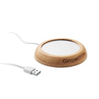 Branded Bamboo Mug Warmer with USB