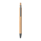 Branded Bamboo Push Button Pen with Metal Clip without branding