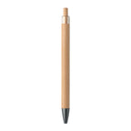 Branded Bamboo Push Button Pen with Metal Clip without branding