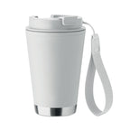 Branded Recycled Tumbler with Wrist Strap - 300ml in White