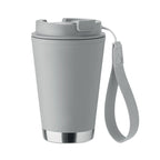 Branded Recycled Tumbler with Wrist Strap - 300ml in Grey