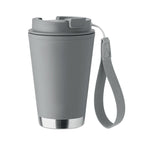 Branded Recycled Tumbler with Wrist Strap - 300ml in Grey