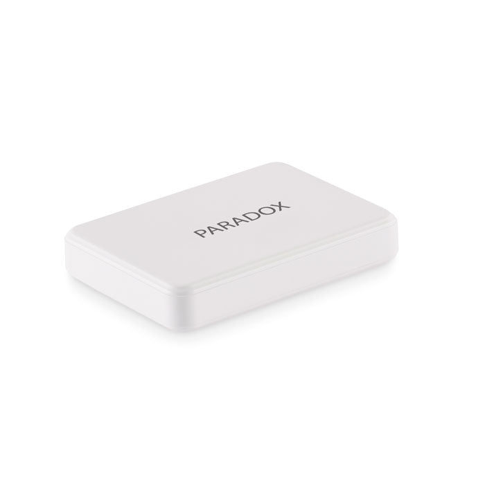 Branded Recycled ABS USB-C Power Bank 5000mAh in White