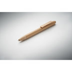Branded Bamboo Push Button Pen in use