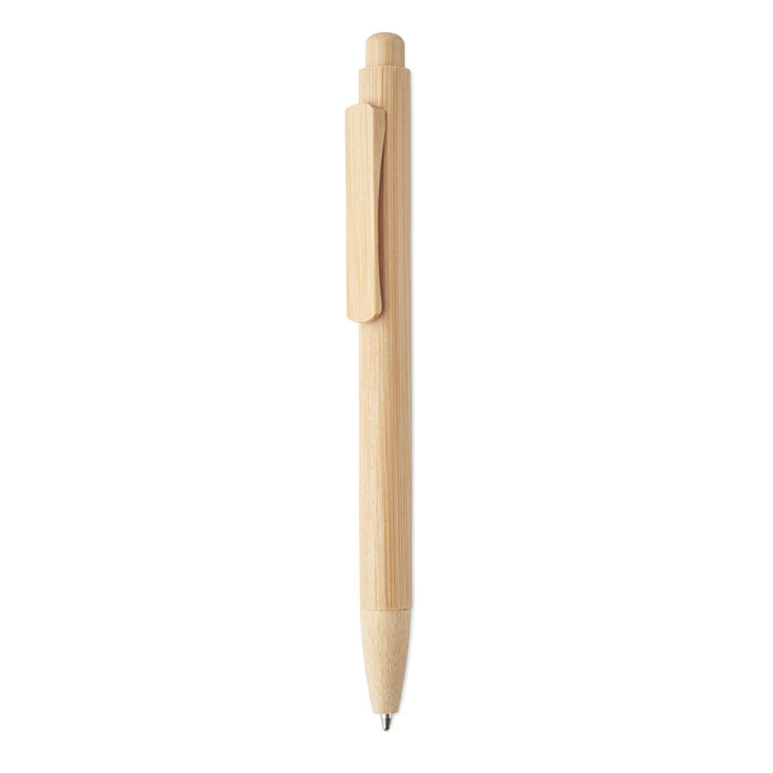 Branded bamboo push button pen