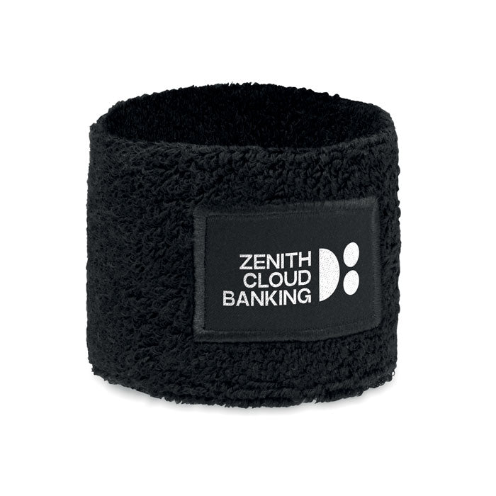Branded Polycotton Wristband in Black