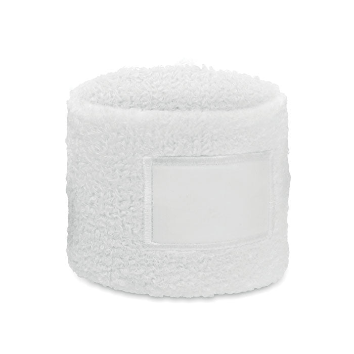 Branded Polycotton Wristband in White