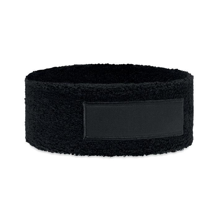 Branded Polycotton Headband in Black