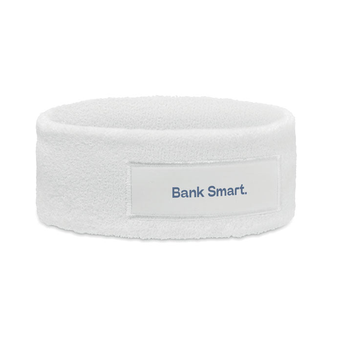 Branded Polycotton Headband in White
