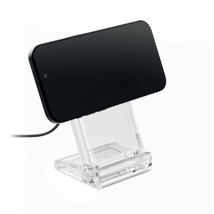 Branded Acrylic Wireless Charger with Phone Stand without branding