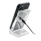 Branded Acrylic Wireless Charger with Phone Stand without branding