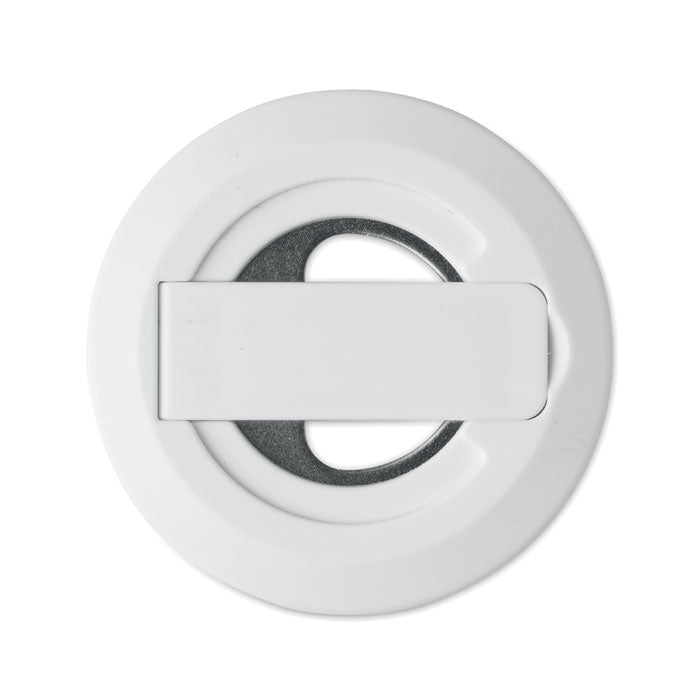 Branded Magnetic Phone Holder with Bottle Opener in use
