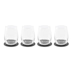 Branded Set of 4 PU Coasters with Holder without branding