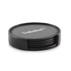 Branded Set of 4 PU Coasters with Holder