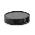 Branded Set of 4 PU Coasters with Holder