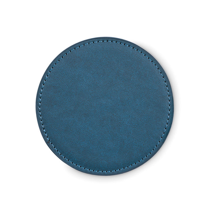 Branded Round PU Coaster without branding