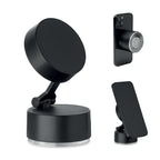 Branded Magnetic Vacuum Suction Phone Holder in Black
