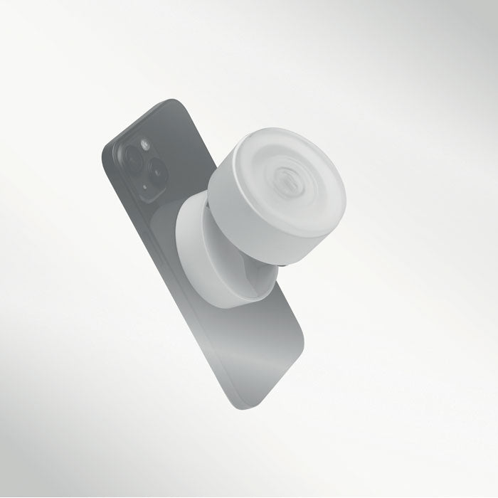 Branded Magnetic Vacuum Suction Phone Holder in use