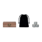 Branded 9 Stone Ice Cube Set in Pine Box without branding