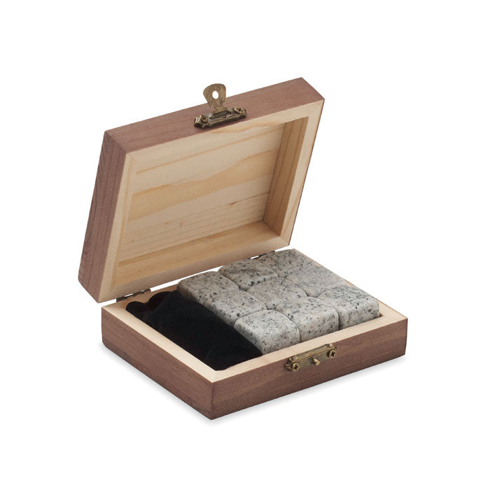 Branded 9 Stone Ice Cube Set in Pine Box