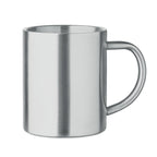 Branded double wall steel mug, 260ml