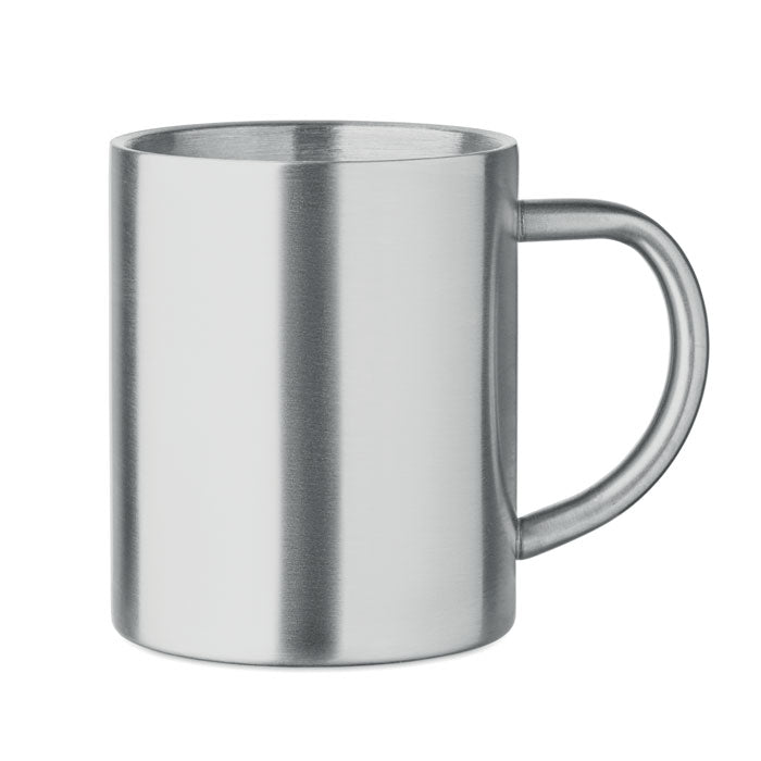 Branded double wall steel mug, 260ml