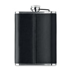 Branded Slim Hip Flask with PU Cover 200ml without branding