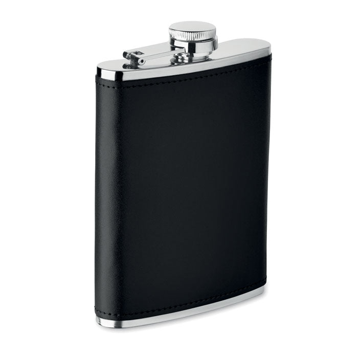 Branded Slim Hip Flask with PU Cover 200ml