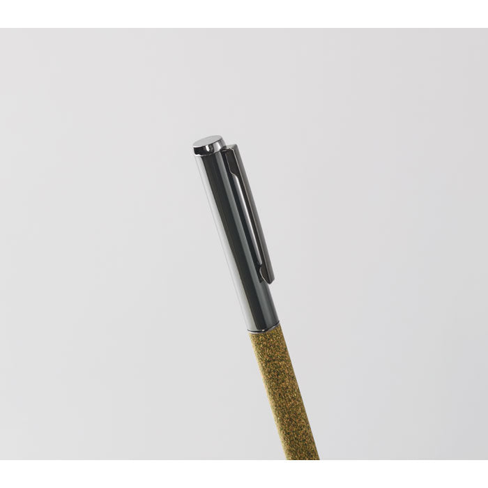 Branded Twist Pen with Tea Ground and Cork Barrel without branding