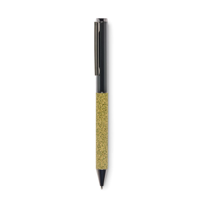 Branded Twist Pen with Tea Ground and Cork Barrel without branding