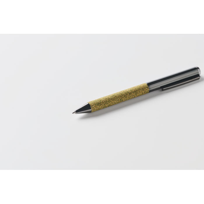 Branded Twist Pen with Tea Ground and Cork Barrel without branding