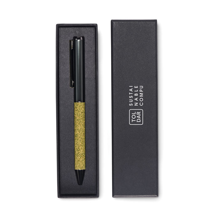 Branded Twist Pen with Tea Ground and Cork Barrel