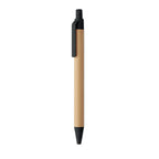 Branded Bamboo Ball Pen with Wheat Straw Fittings in Black
