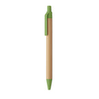 Branded Bamboo Ball Pen with Wheat Straw Fittings in Green