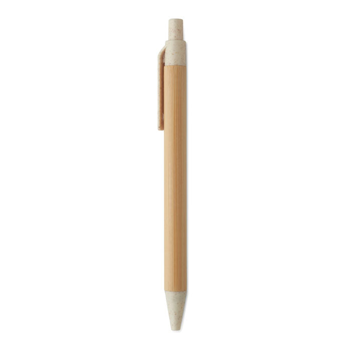 Branded Bamboo Ball Pen with Wheat Straw Fittings without branding