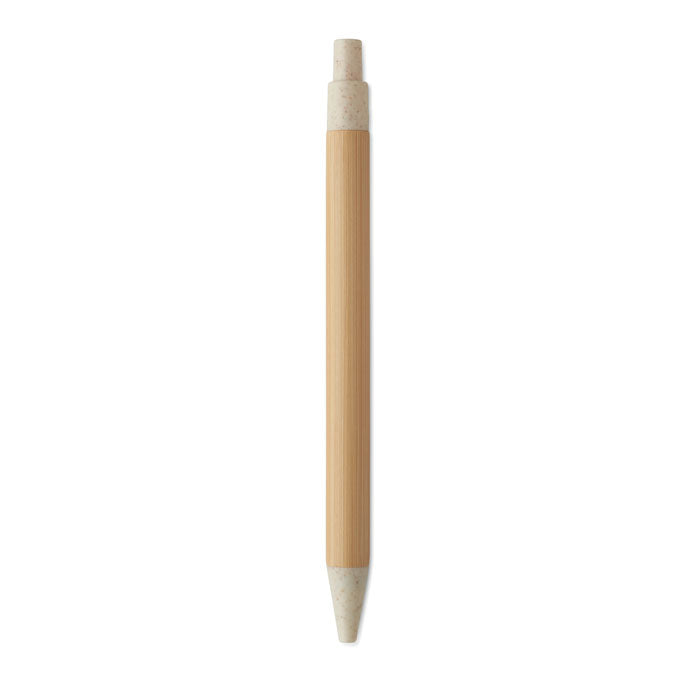 Branded Bamboo Ball Pen with Wheat Straw Fittings without branding
