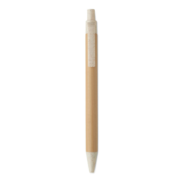 Branded Bamboo Ball Pen with Wheat Straw Fittings without branding