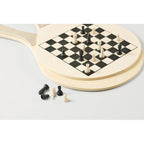 Branded Wooden Beach Racket and Game Set in use