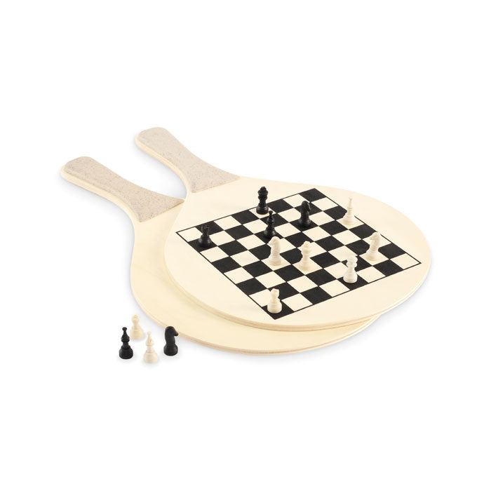 Branded Wooden Beach Racket and Game Set without branding