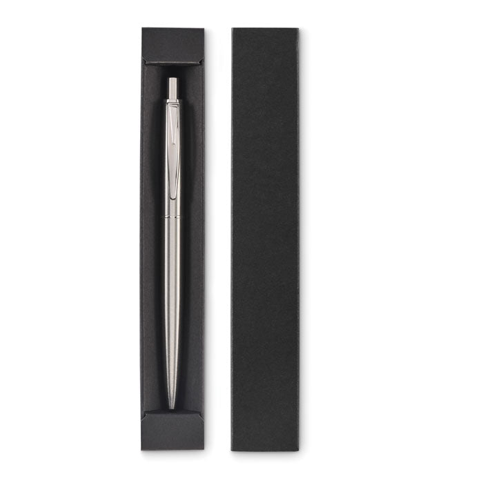 Branded Recycled Steel Push Pen in Gift Box without branding