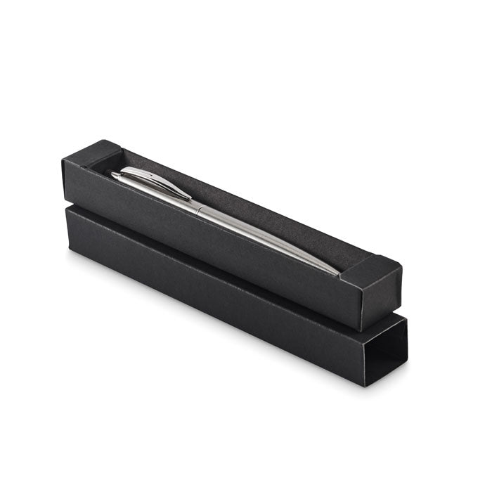 Branded recycled steel push pen in gift box