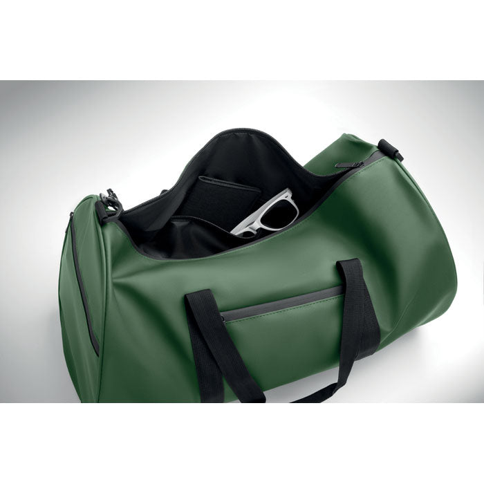 Branded Duffle Bag in 600D RPET in use