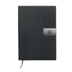 Branded A5 Soft PU Notebook with Metal Detail